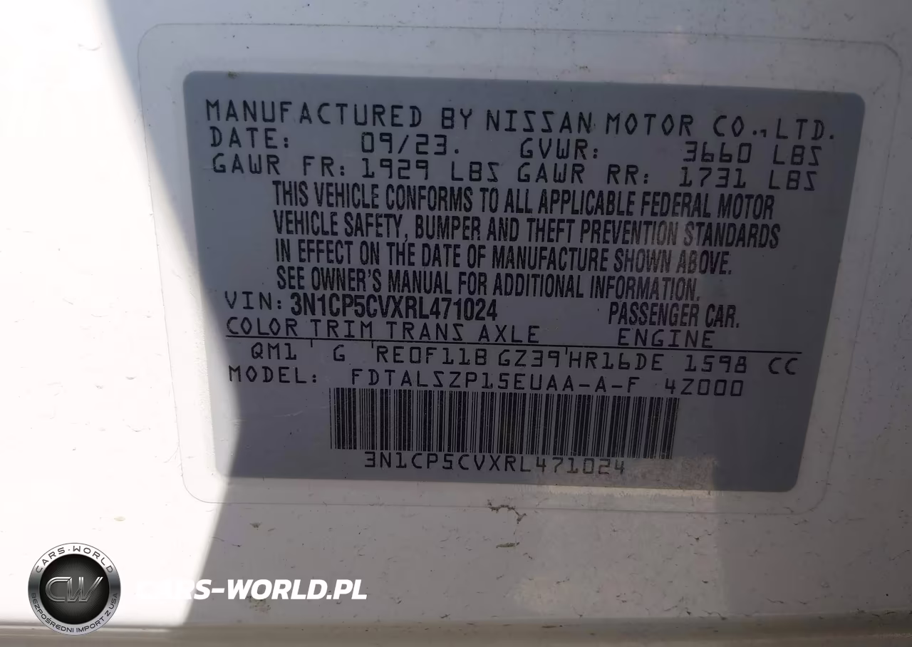 2024 Nissan Kicks Sv Xtronic Cvt VIN:3N1CP5CVXRL471024 - 9