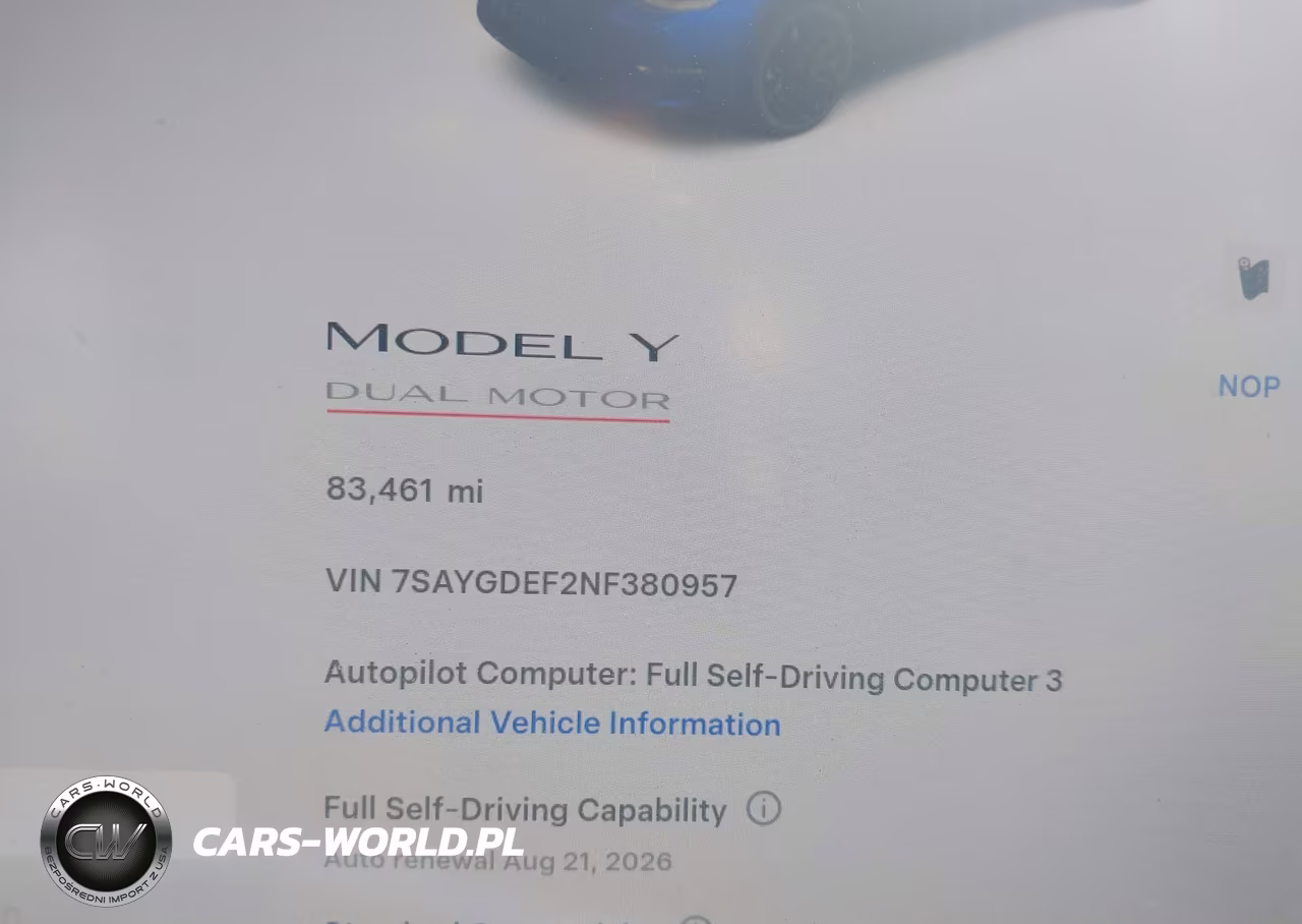 2022 Tesla Model Y Performance Dual Motor All-Wheel Drive VIN:7SAYGDEF2NF380957 - 7