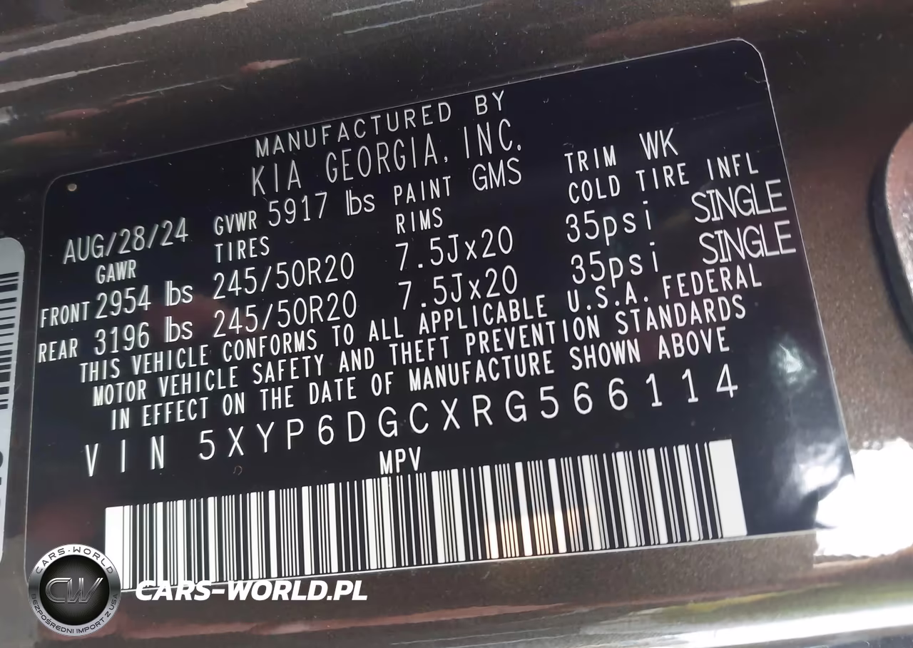 2024 Kia Telluride S VIN:5XYP6DGCXRG566114 - 9