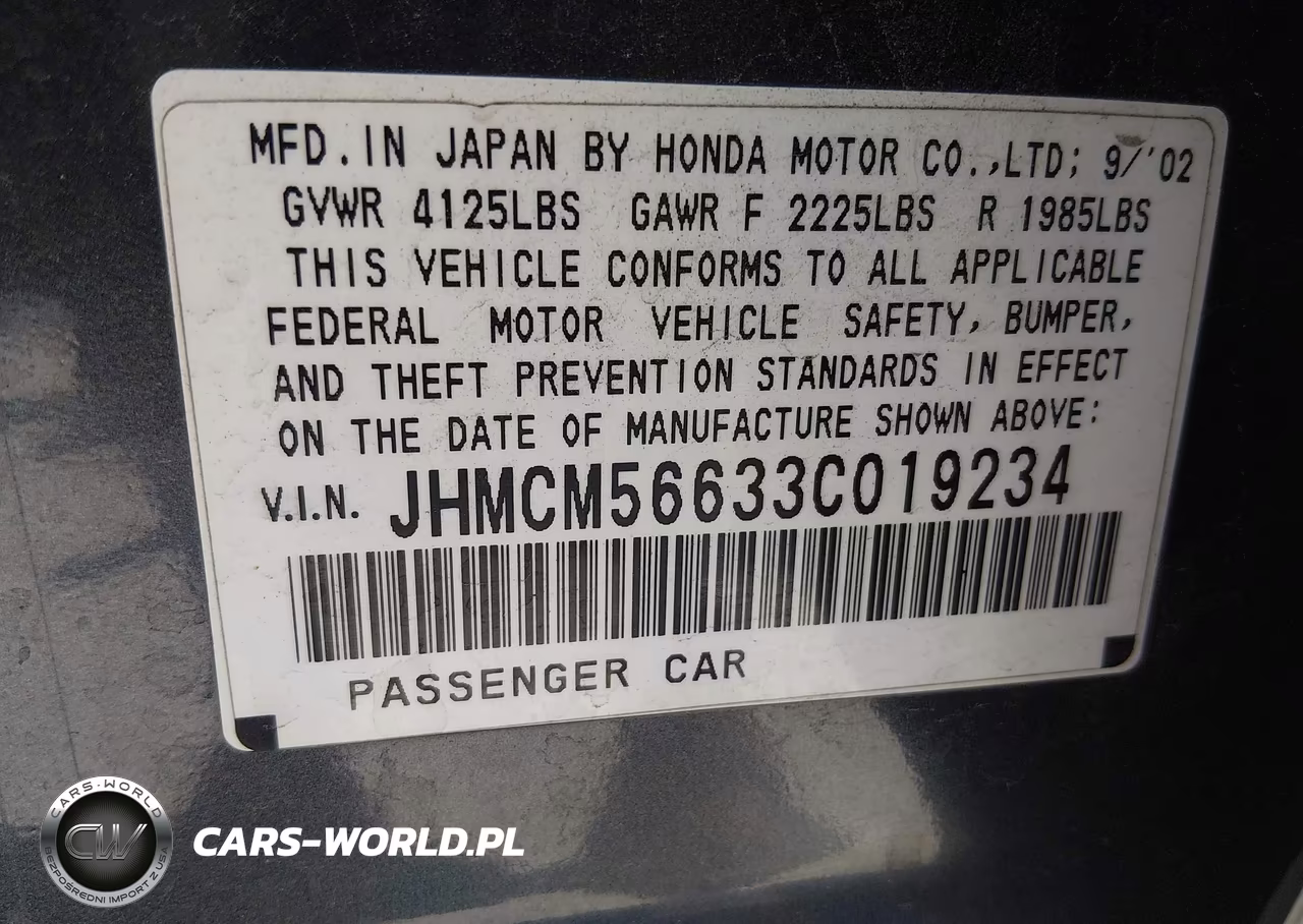 2003 Honda Accord 2.4 Ex VIN:JHMCM56633C019234 - 9