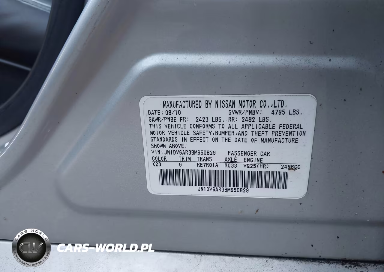 2011 Infiniti G25X VIN:JN1DV6AR3BM650829 - 9