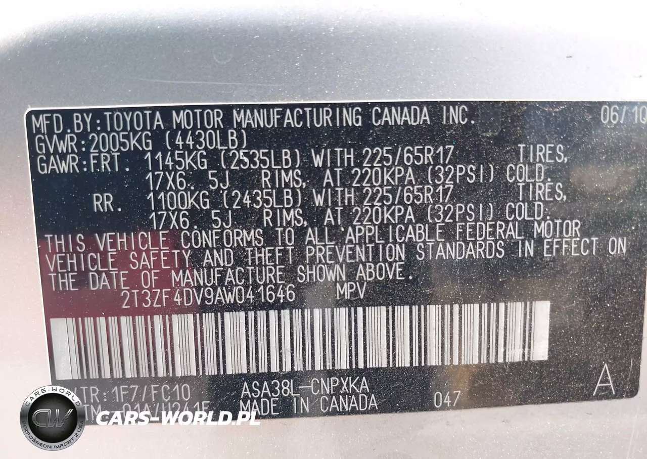 2010 Toyota Rav4 VIN:2T3ZF4DV9AW041646 - 9