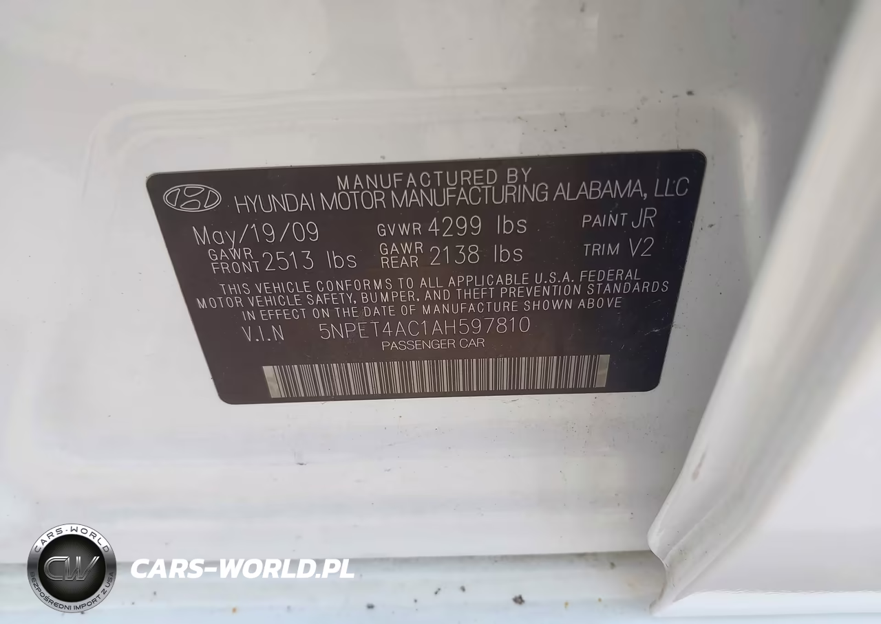 2010 Hyundai Sonata Gls VIN:5NPET4AC1AH597810 - 8