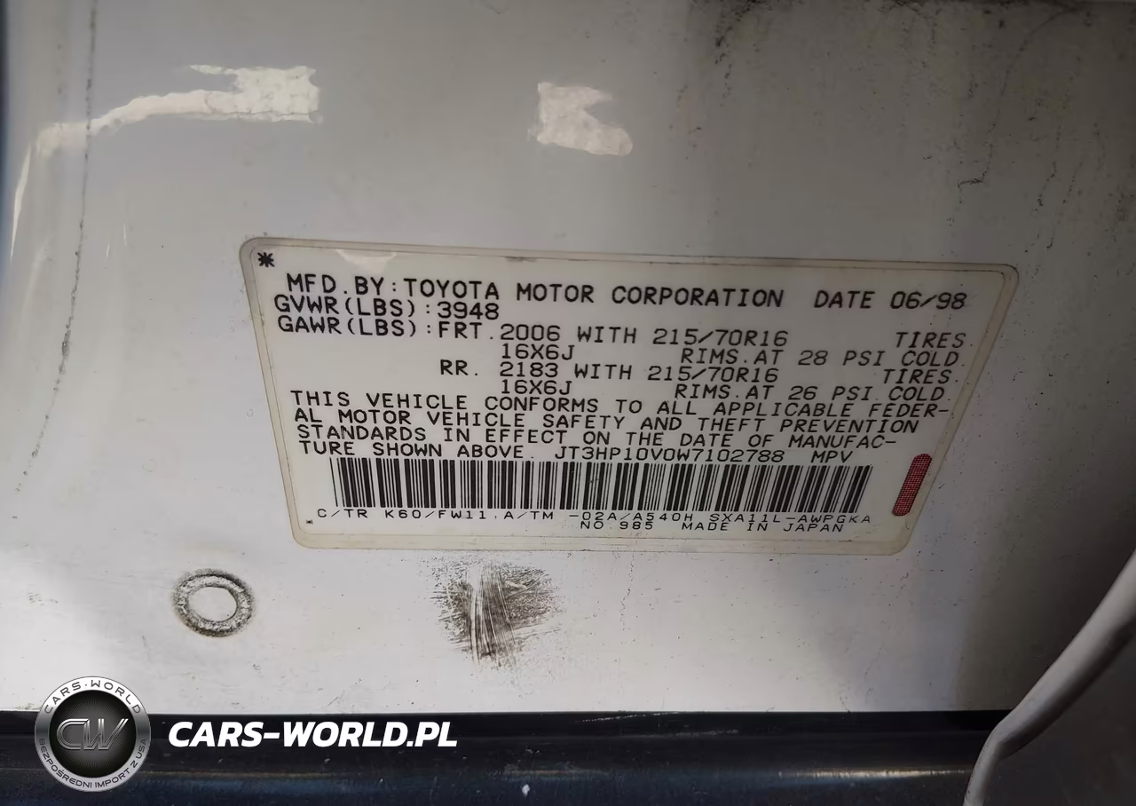 1998 Toyota Rav4 VIN:JT3HP10V0W7102788 - 9