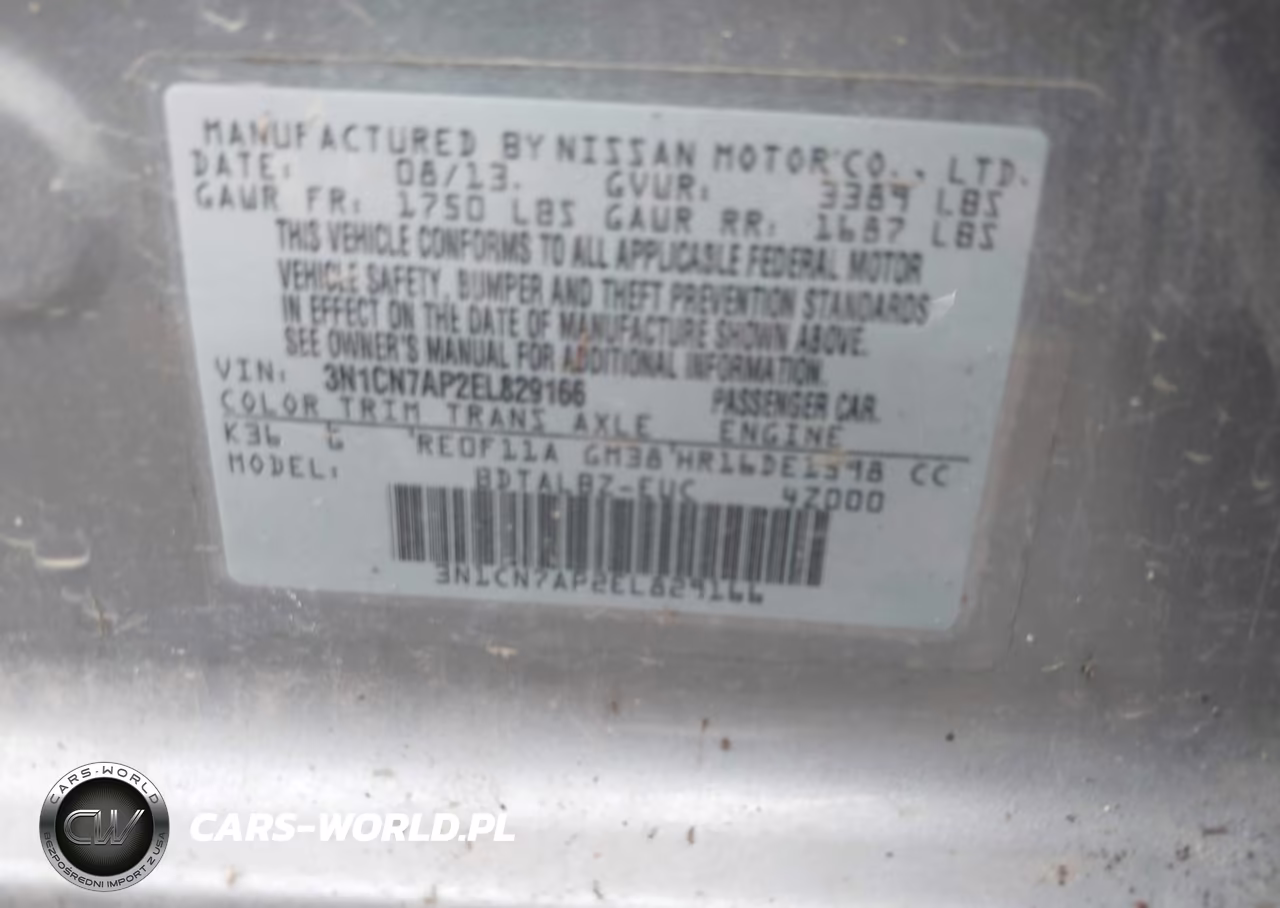 2014 Nissan Versa 1.6 Sv VIN:3N1CN7AP2EL829166 - 9