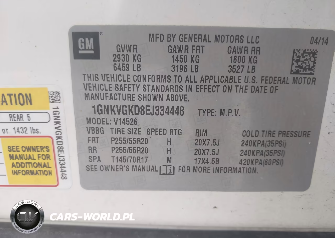 2014 Chevrolet Traverse 1Lt VIN:1GNKVGKD8EJ334448 - 9