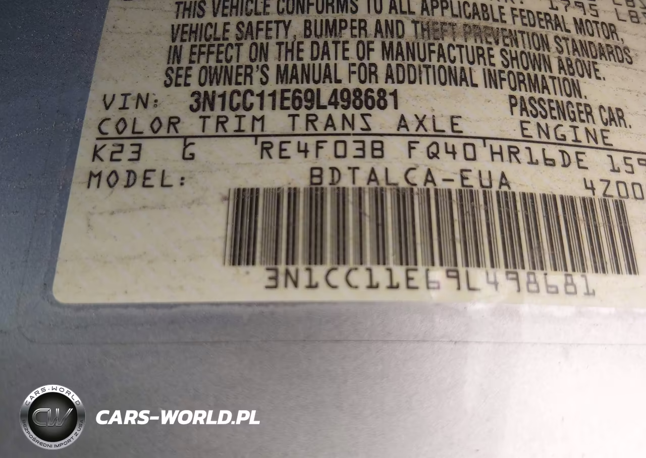 2009 Nissan Versa 1.6 VIN:3N1CC11E69L498681 - 9
