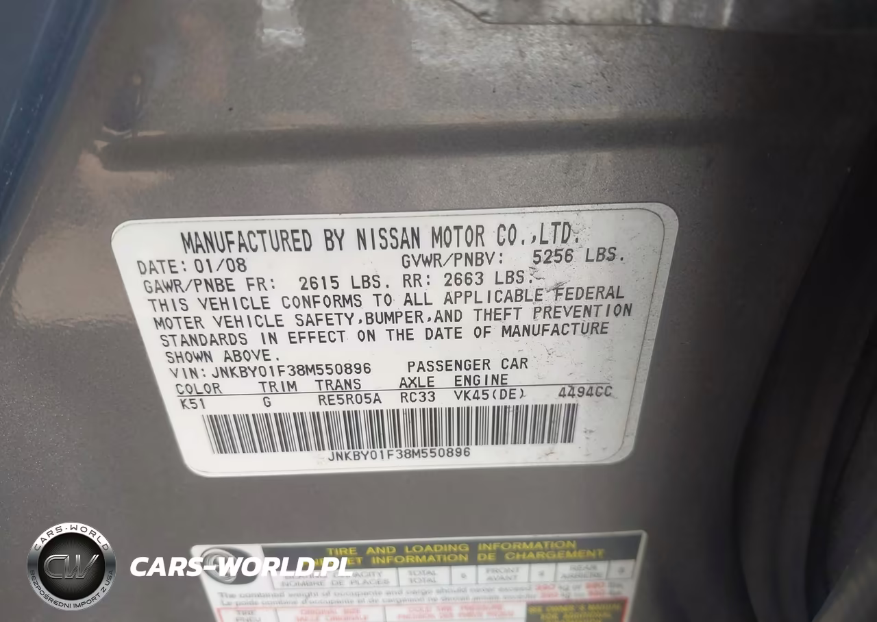 2008 Infiniti M45X VIN:JNKBY01F38M550896 - 9