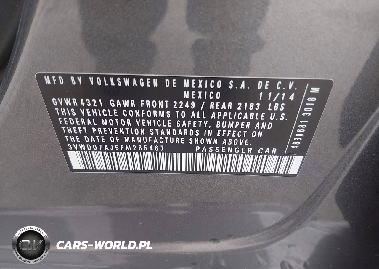 2015 Volkswagen Jetta 1.8T Se VIN:3VWD07AJ5FM265467 - 9