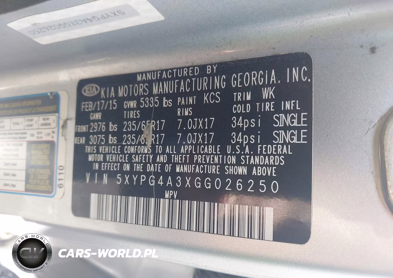 2016 Kia Sorento 2.4L Lx VIN:5XYPG4A3XGG026250 - 9