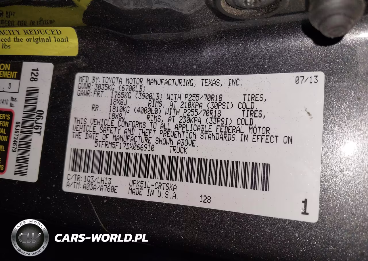 2013 Toyota Tundra Grade 4.6L V8 VIN:5TFRM5F17DX066910 - 9