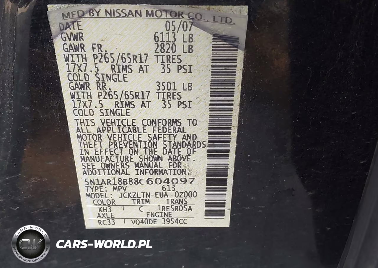 2008 Nissan Pathfinder Se VIN:5N1AR18B88C604097 - 9