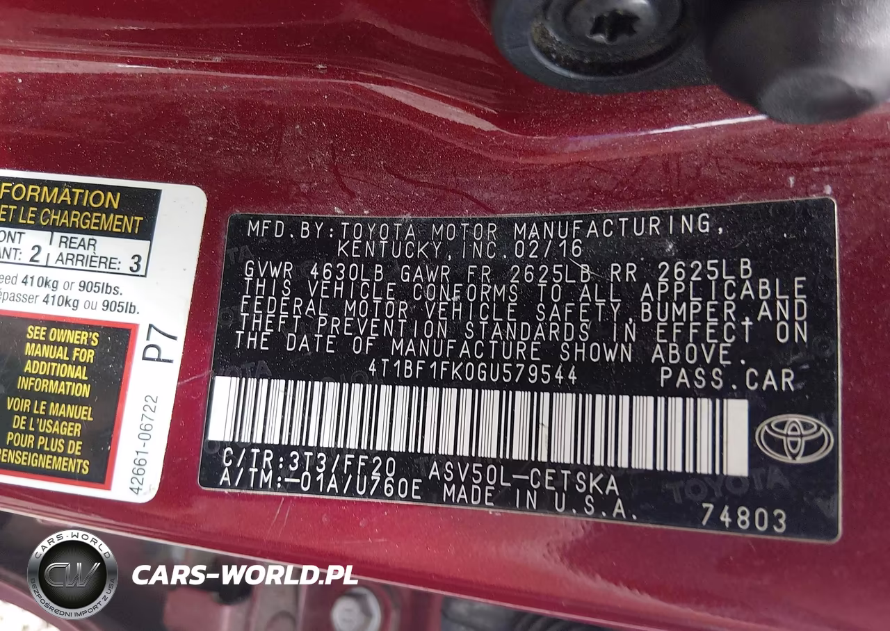 2016 Toyota Camry Se VIN:4T1BF1FK0GU579544 - 9
