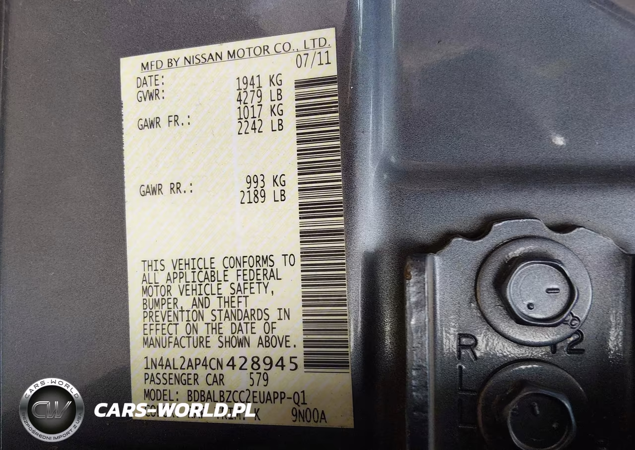 2012 Nissan Altima 2.5 S VIN:1N4AL2AP4CN428945 - 9