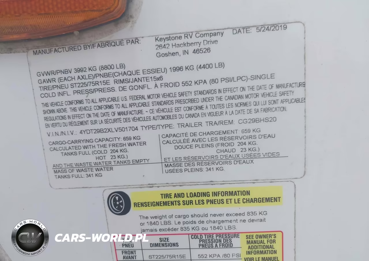 2020 Keystone Rv Other VIN:4YDT29B2XLV501704 - 9