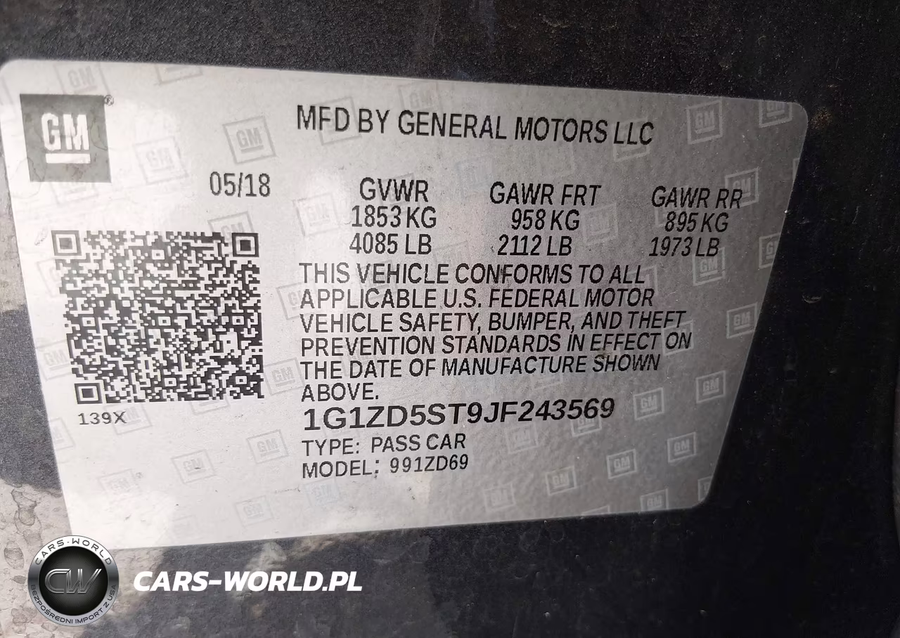 2018 Chevrolet Malibu Lt VIN:1G1ZD5ST9JF243569 - 9