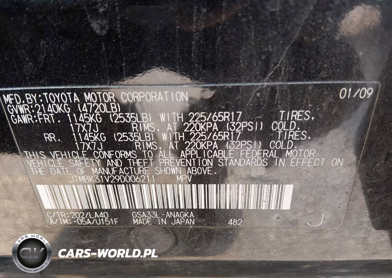 2009 Toyota Rav4 Limited V6 VIN:JTMBK31V29D006211 - 9