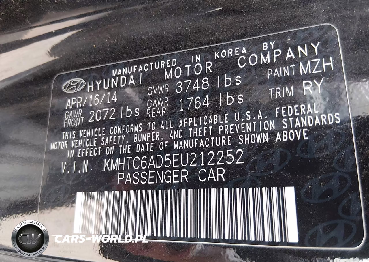 2014 HYUNDAI VELOSTER VIN:KMHTC6AD5EU212252 - 9