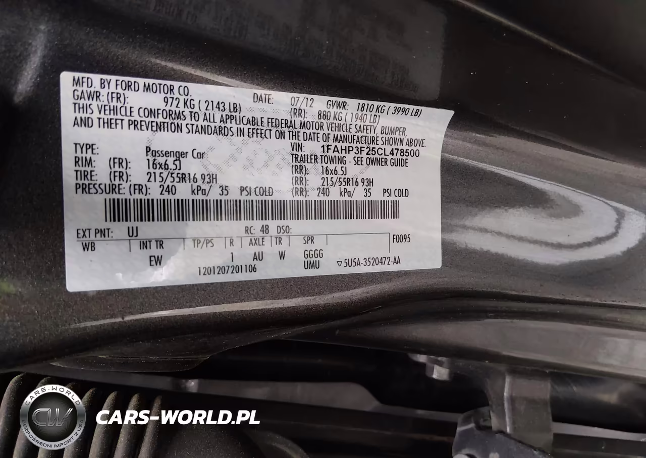 2012 Ford Focus Se VIN:1FAHP3F25CL478500 - 9