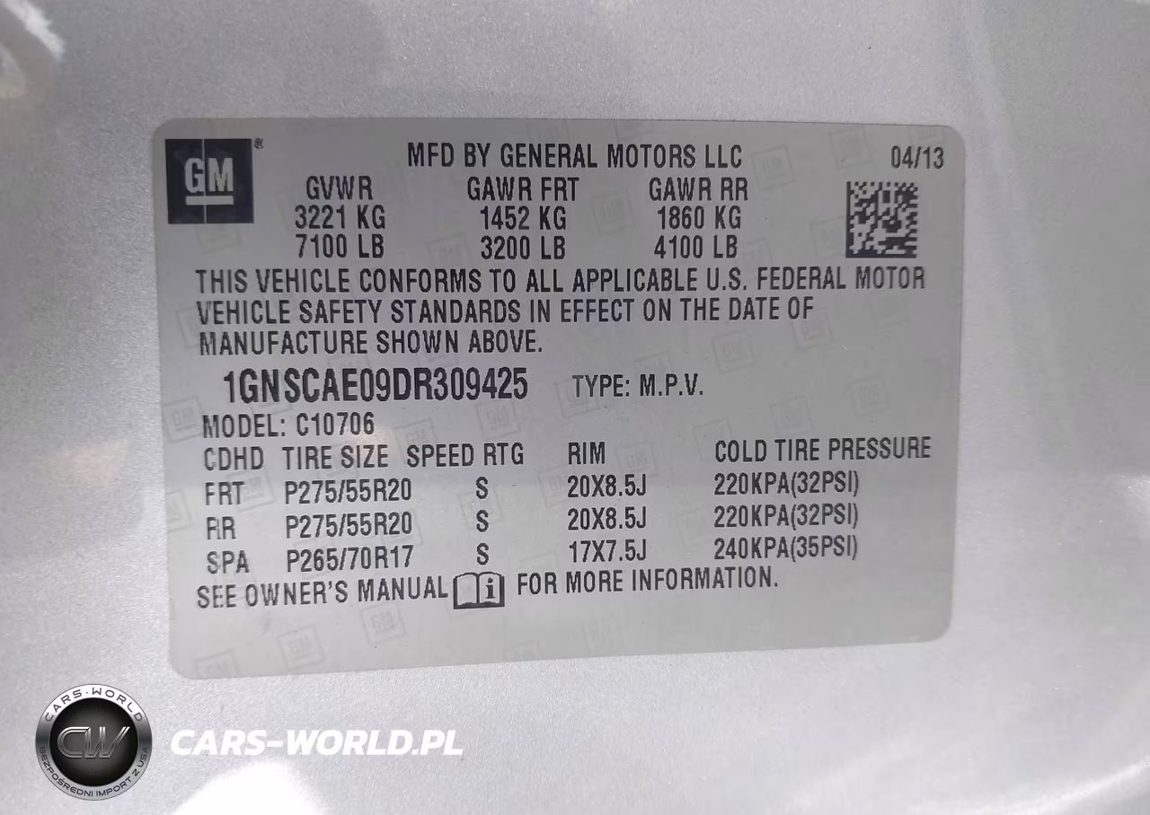 2013 Chevrolet Tahoe Ls VIN:1GNSCAE09DR309425 - 9