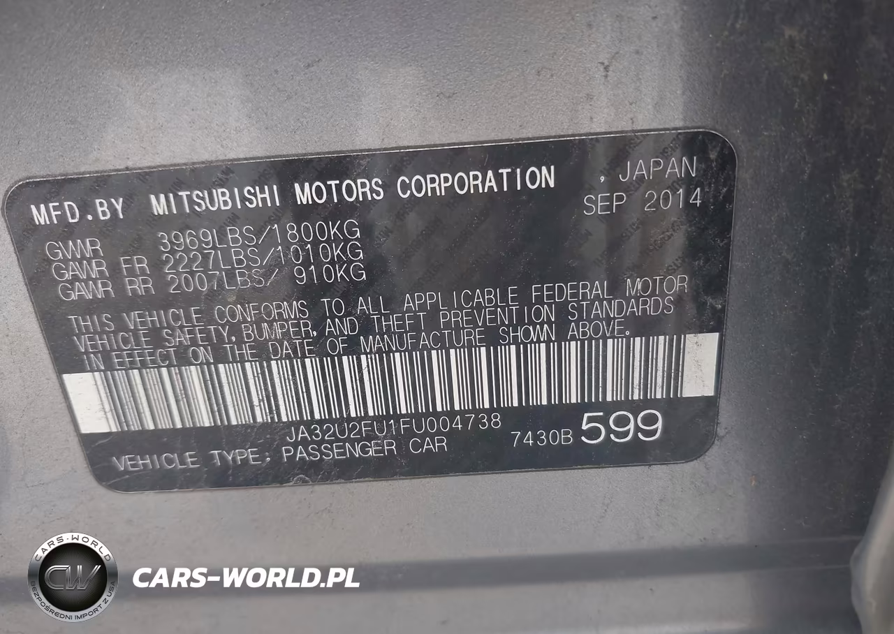 2015 Mitsubishi Lancer Es VIN:JA32U2FU1FU004738 - 9