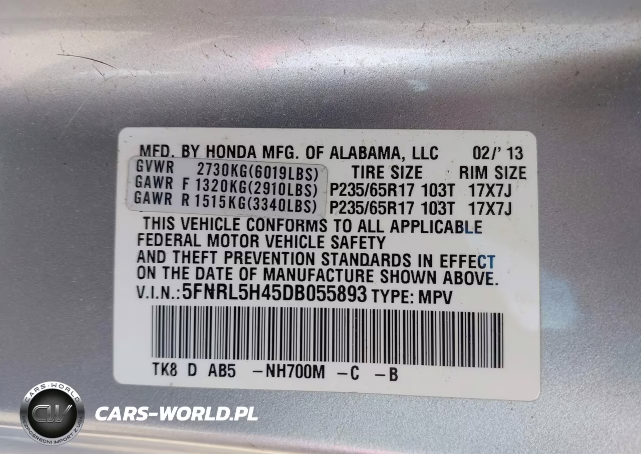 2013 Honda Odyssey Ex VIN:5FNRL5H45DB055893 - 9
