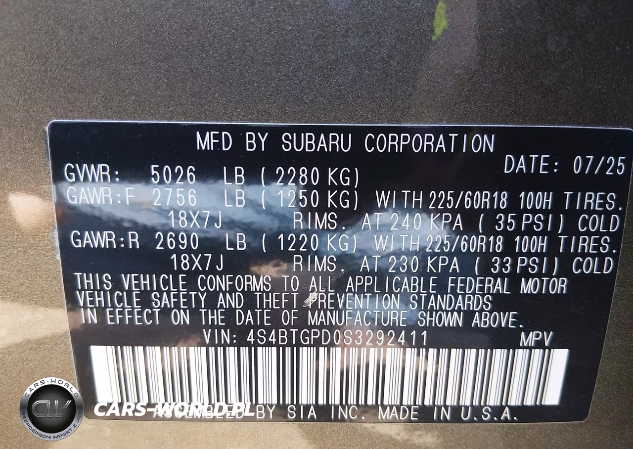 2025 Subaru Outback Touring Xt VIN:4S4BTGPD0S3292411 - 9