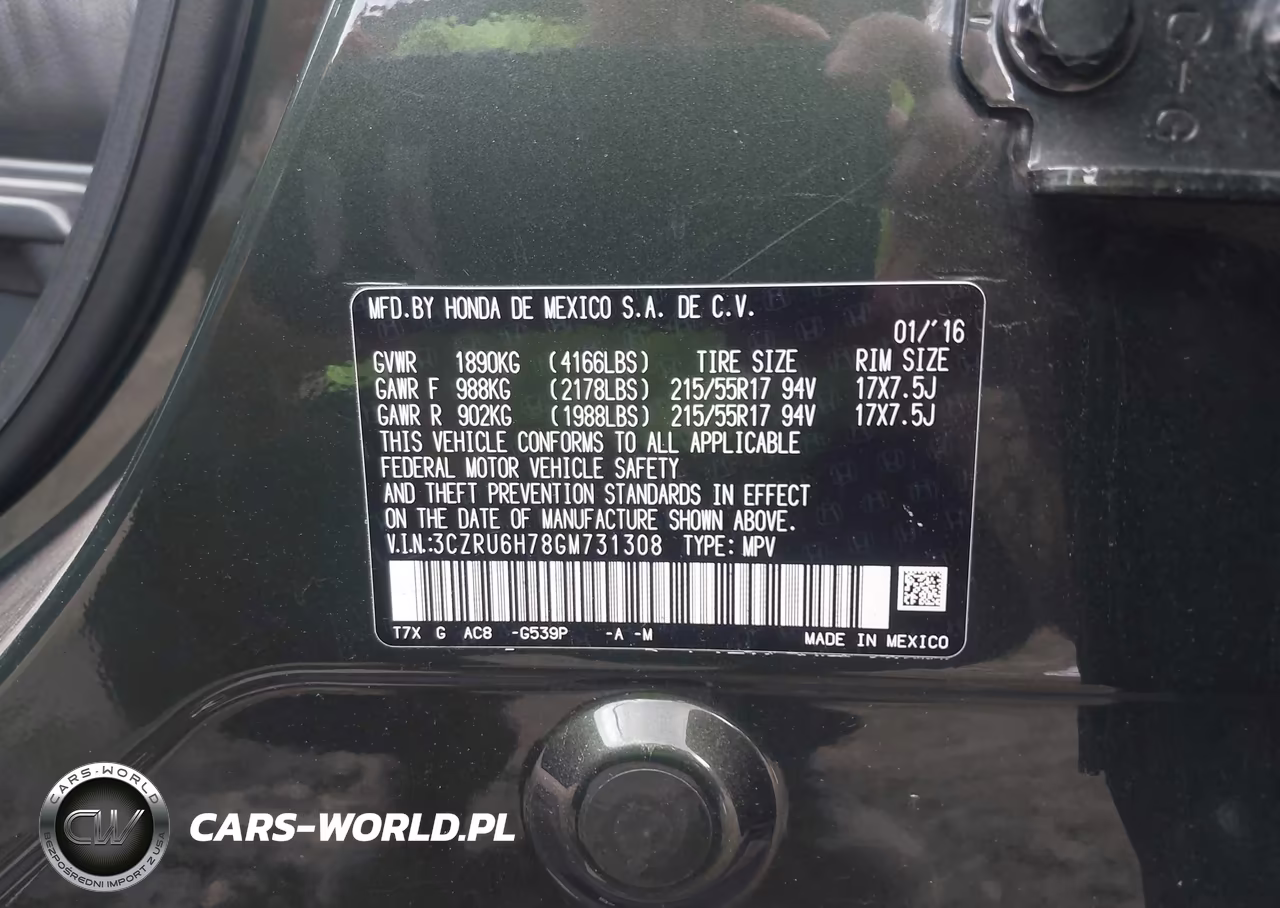 2016 Honda Hr-V Ex-L VIN:3CZRU6H78GM731308 - 9