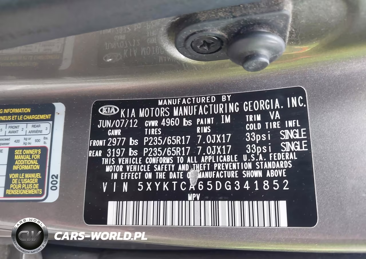 2013 Kia Sorento Lx VIN:5XYKTCA65DG341852 - 9