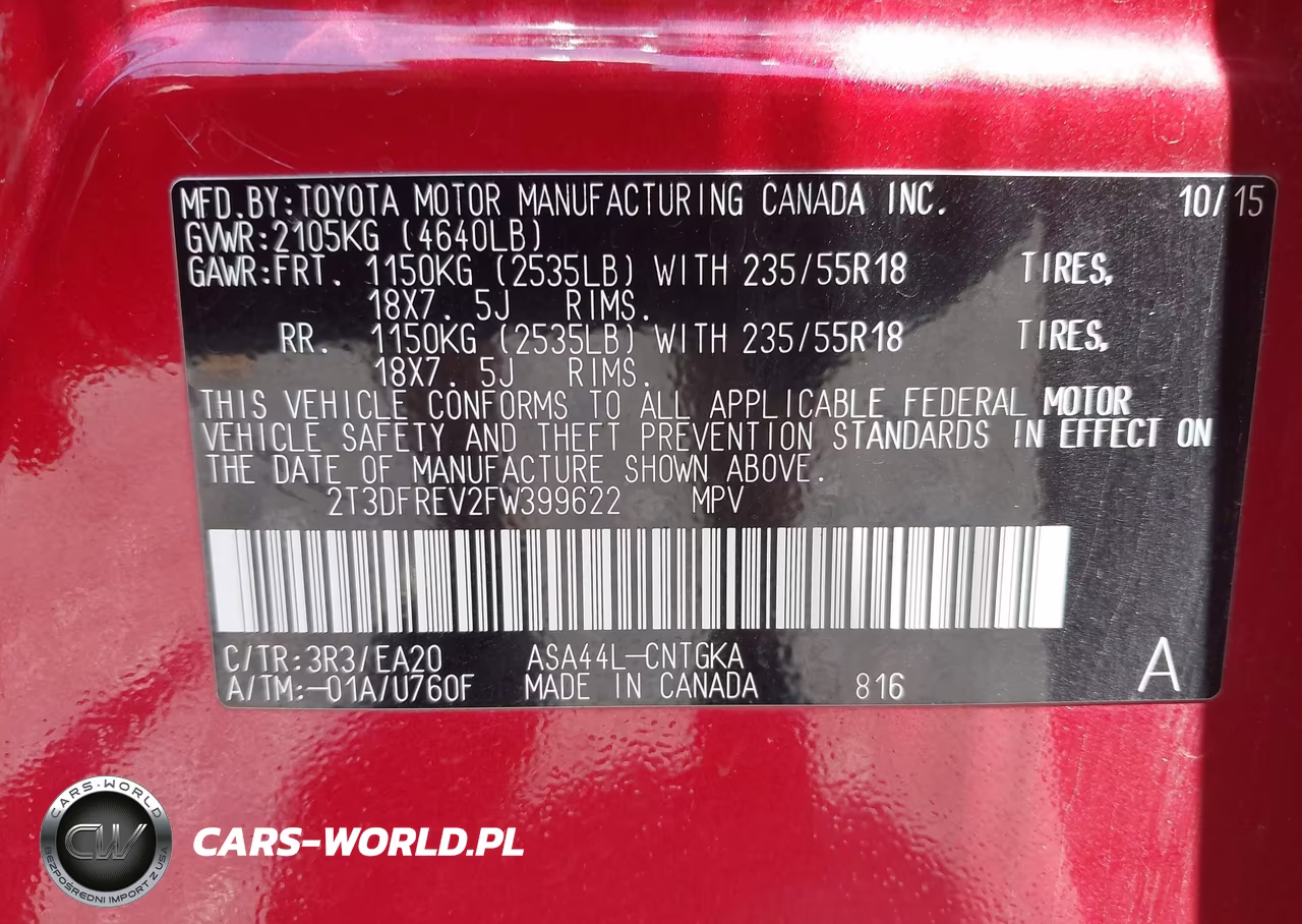 2015 Toyota Rav4 Limited VIN:2T3DFREV2FW399622 - 9
