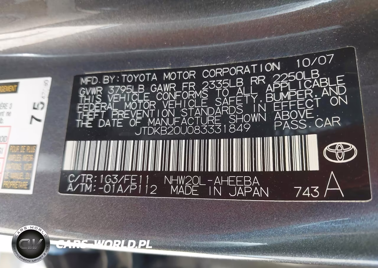 2008 Toyota Prius VIN:JTDKB20U083331849 - 9