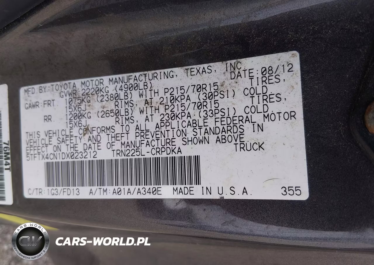 2013 Toyota Tacoma VIN:5TFTX4CN1DX023212 - 9