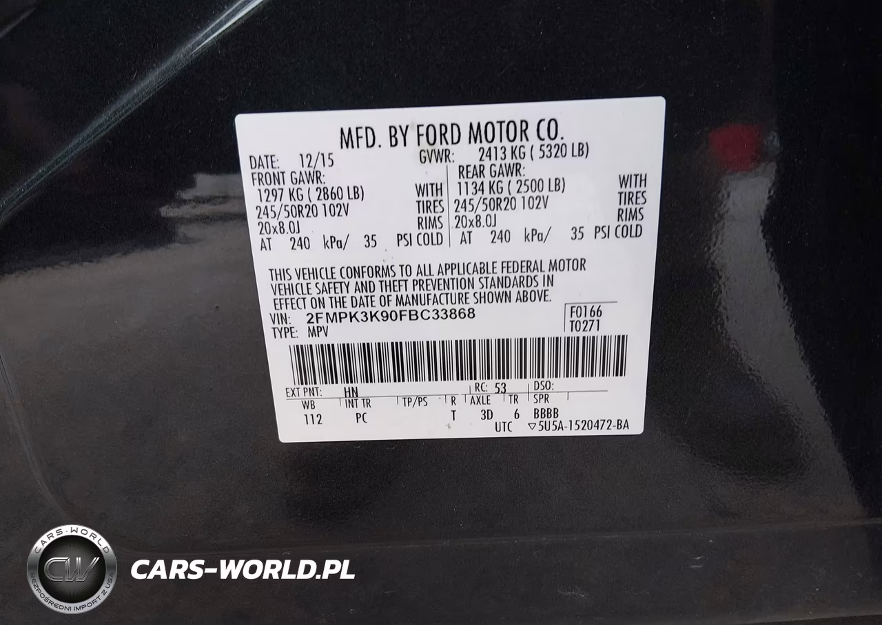 2015 Ford Edge Titanium VIN:2FMPK3K90FBC33868 - 9
