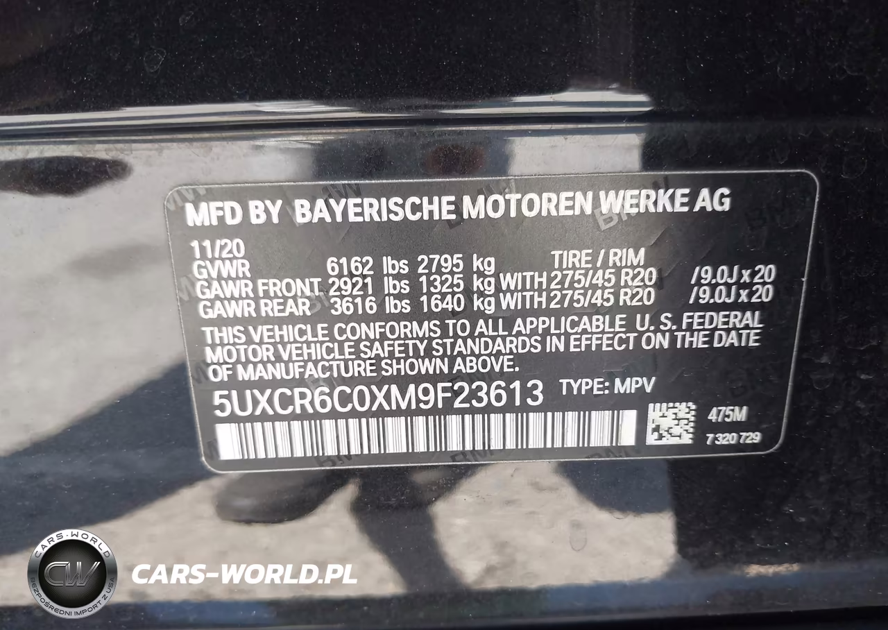 2021 BMW X5 xDrive40I VIN:5UXCR6C0XM9F23613 - 9
