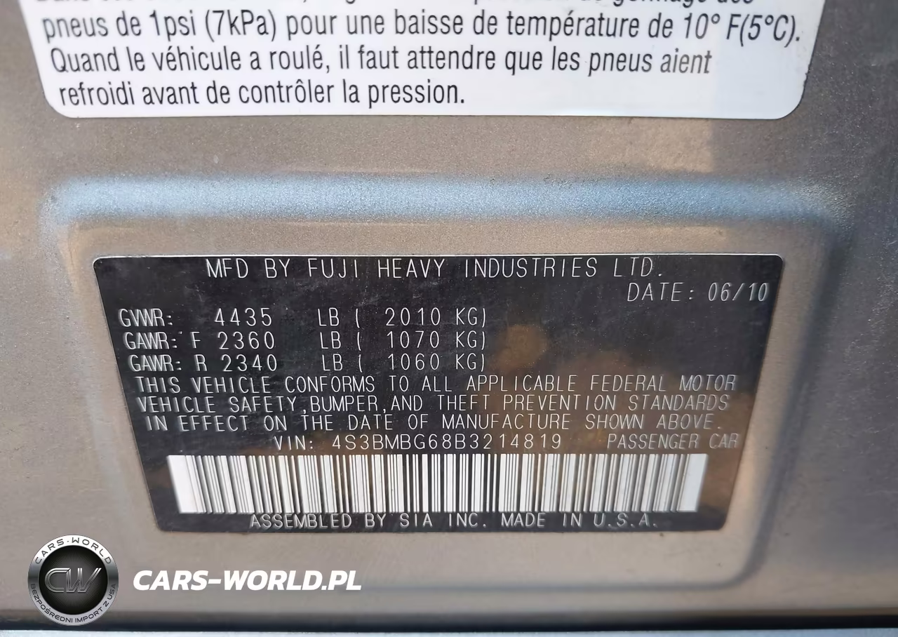 2011 Subaru Legacy 2.5I Premium VIN:4S3BMBG68B3214819 - 9