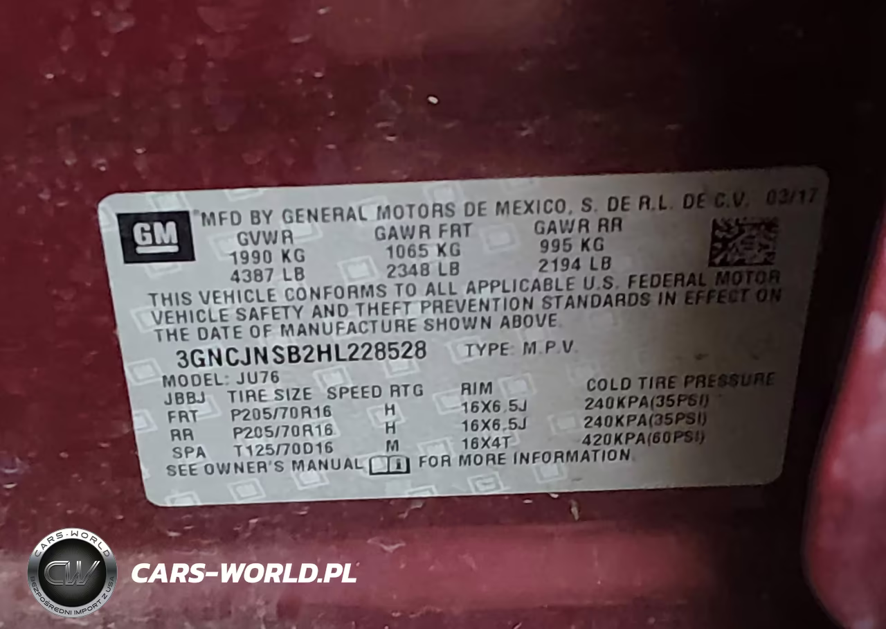 2017 Chevrolet Trax Ls VIN:3GNCJNSB2HL228528 - 9