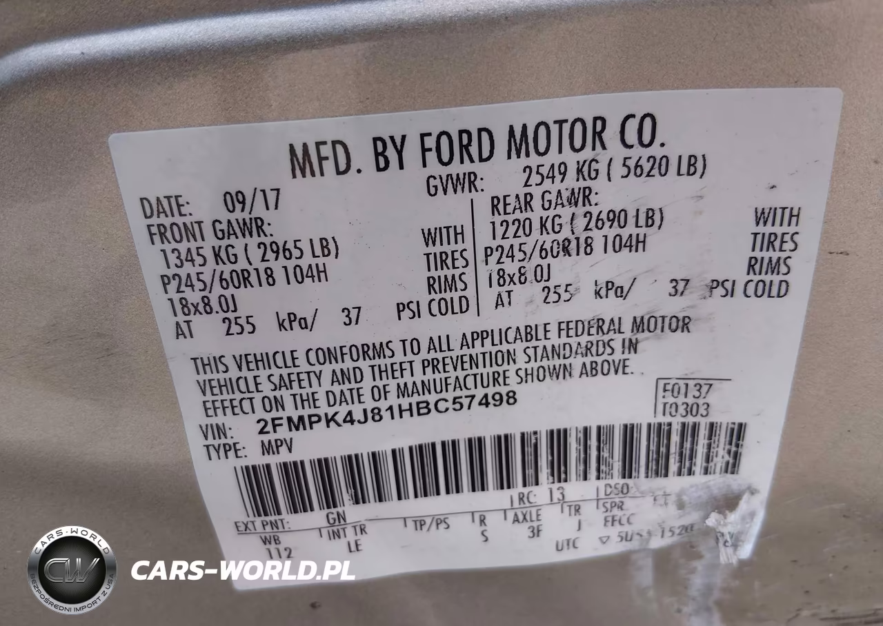 2017 Ford Edge Sel VIN:2FMPK4J81HBC57498 - 9