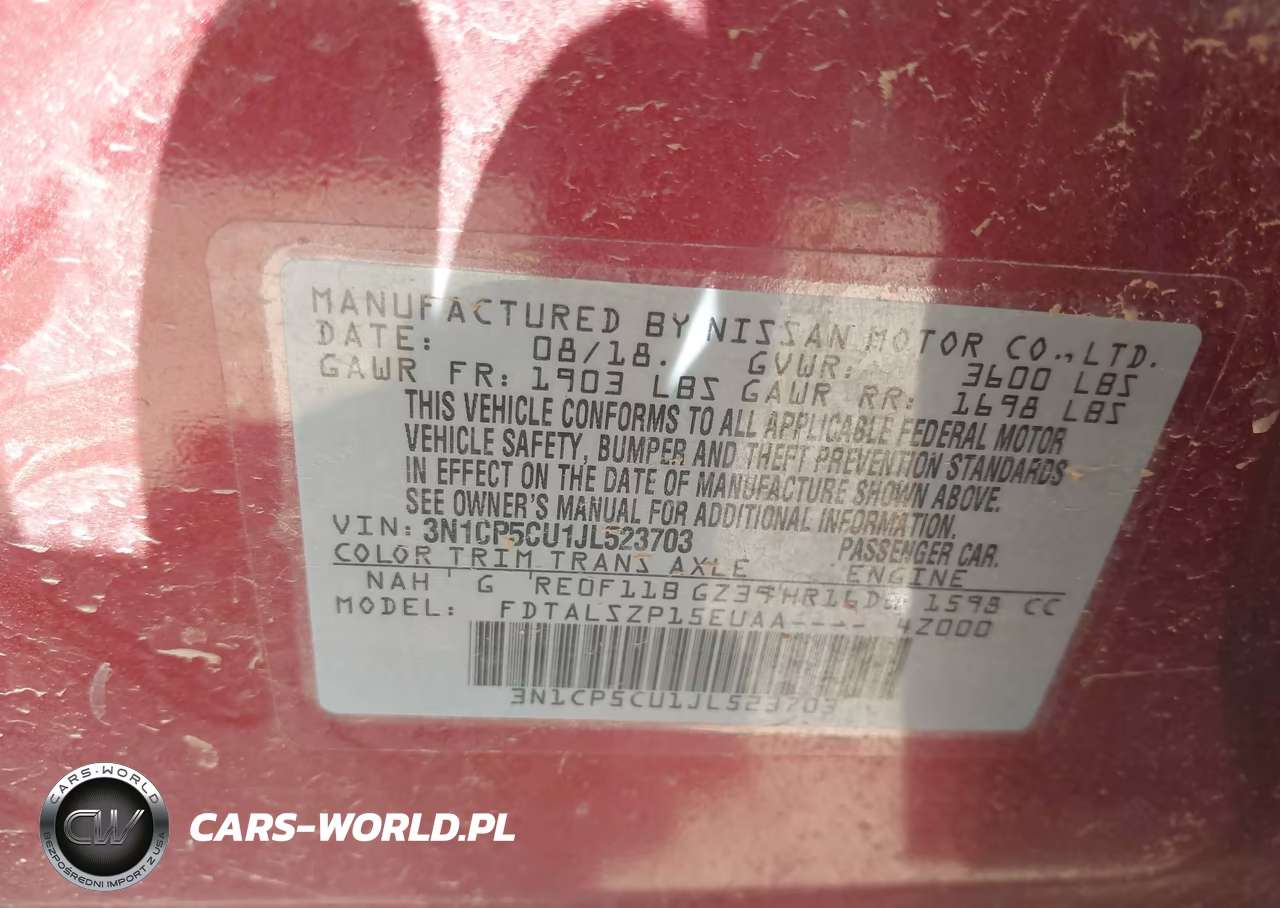 2018 Nissan Kicks Sv VIN:3N1CP5CU1JL523703 - 9