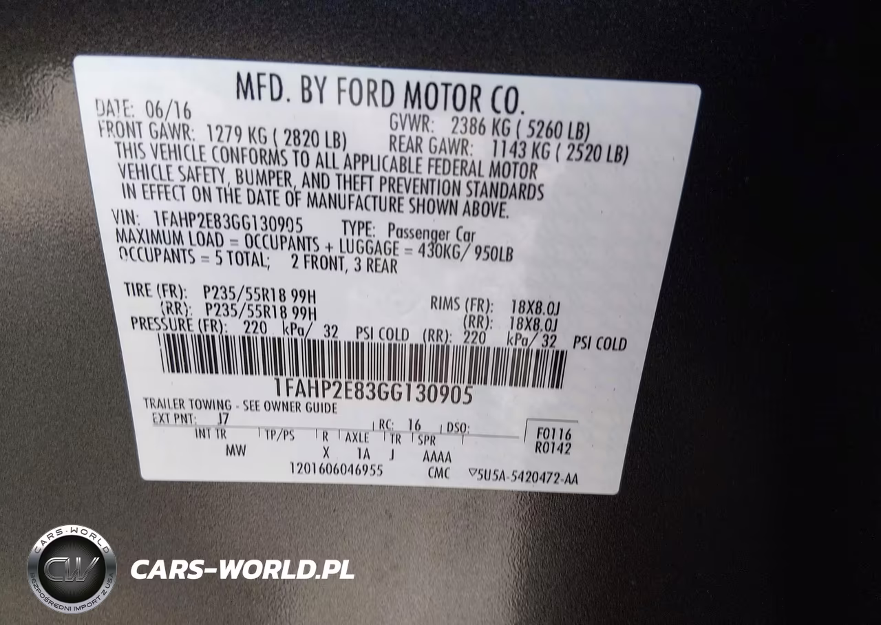 2016 Ford Taurus Sel VIN:1FAHP2E83GG130905 - 9