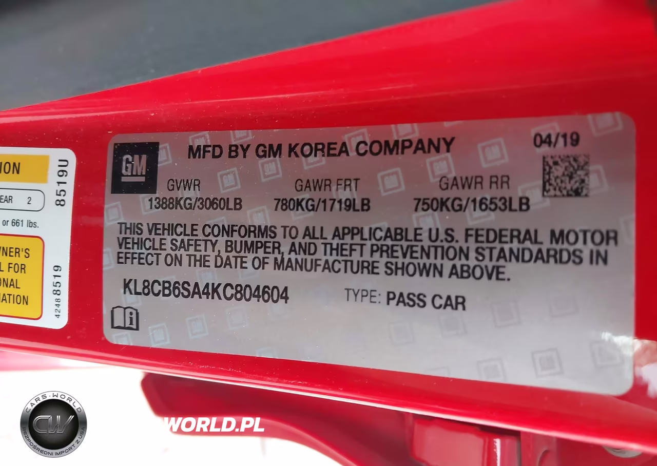 2019 Chevrolet Spark Ls Cvt VIN:KL8CB6SA4KC804604 - 9