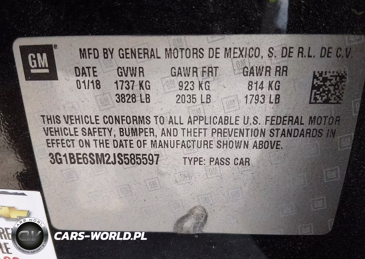 2018 Chevrolet Cruze Lt Auto VIN:3G1BE6SM2JS585597 - 9