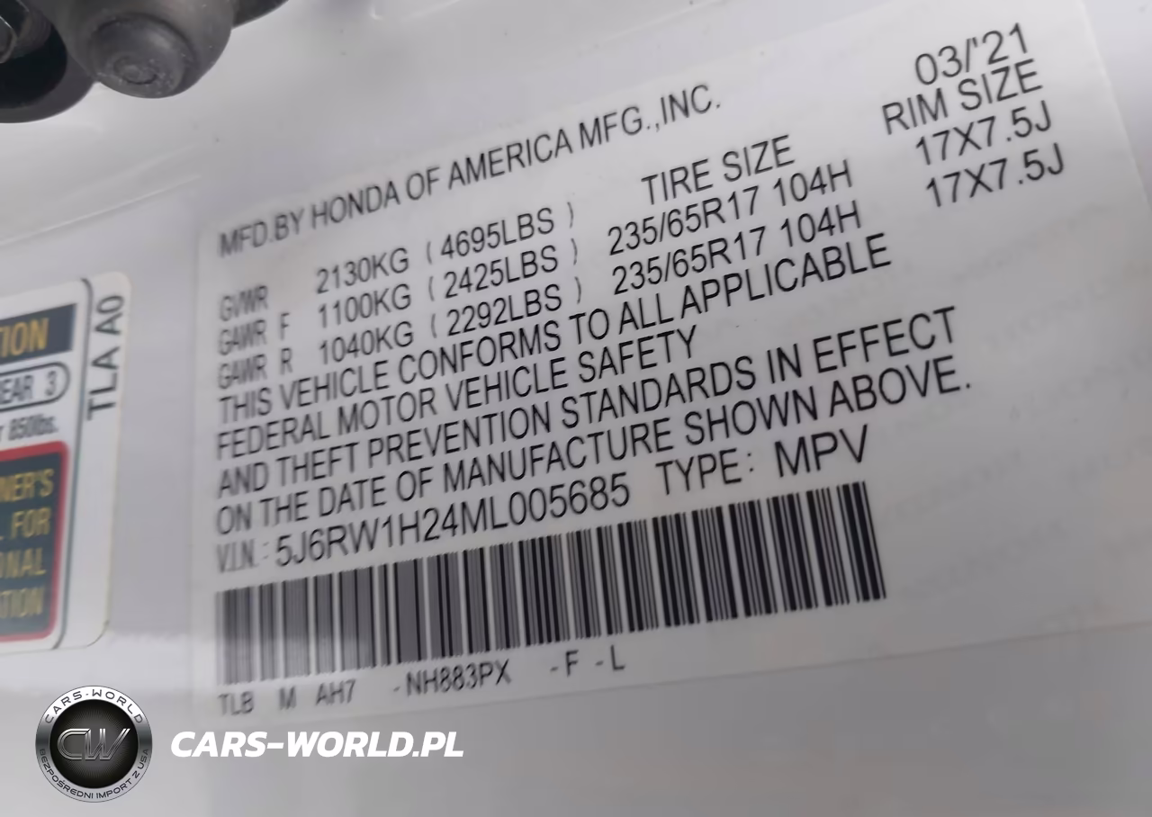 2021 Honda Cr-V 2Wd Lx VIN:5J6RW1H24ML005685 - 9