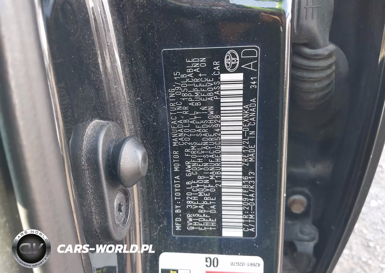 2016 Toyota Corolla Le VIN:2T1BURHE0GC524928 - 9