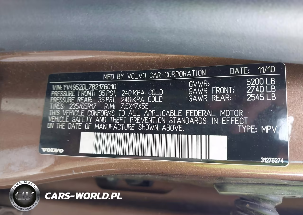 2011 Volvo Xc60 3.2-3.2 R-Design VIN:YV4952DL7B2176010 - 9
