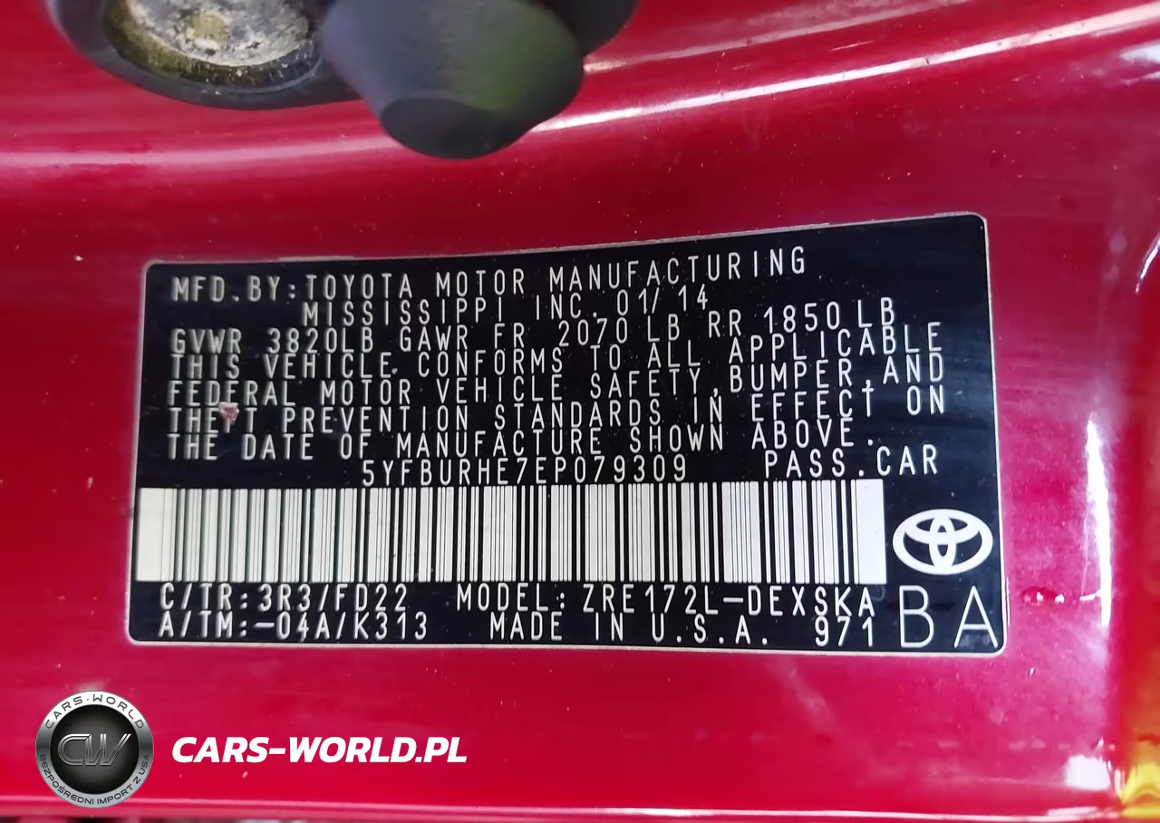 2014 Toyota Corolla S Plus VIN:5YFBURHE7EP079309 - 9