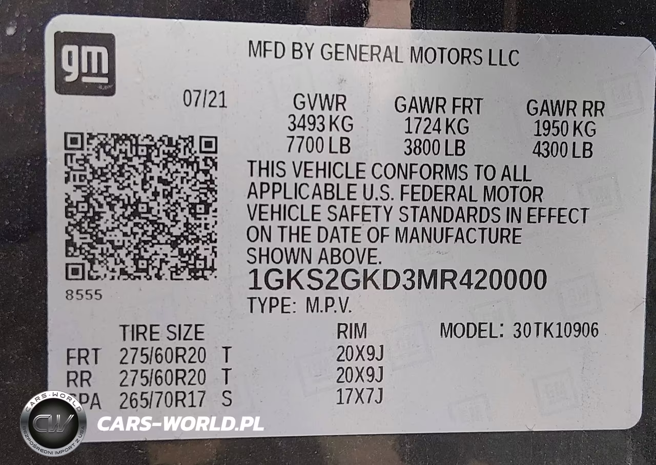2021 GMC Yukon Xl 4Wd Slt VIN:1GKS2GKD3MR420000 - 9