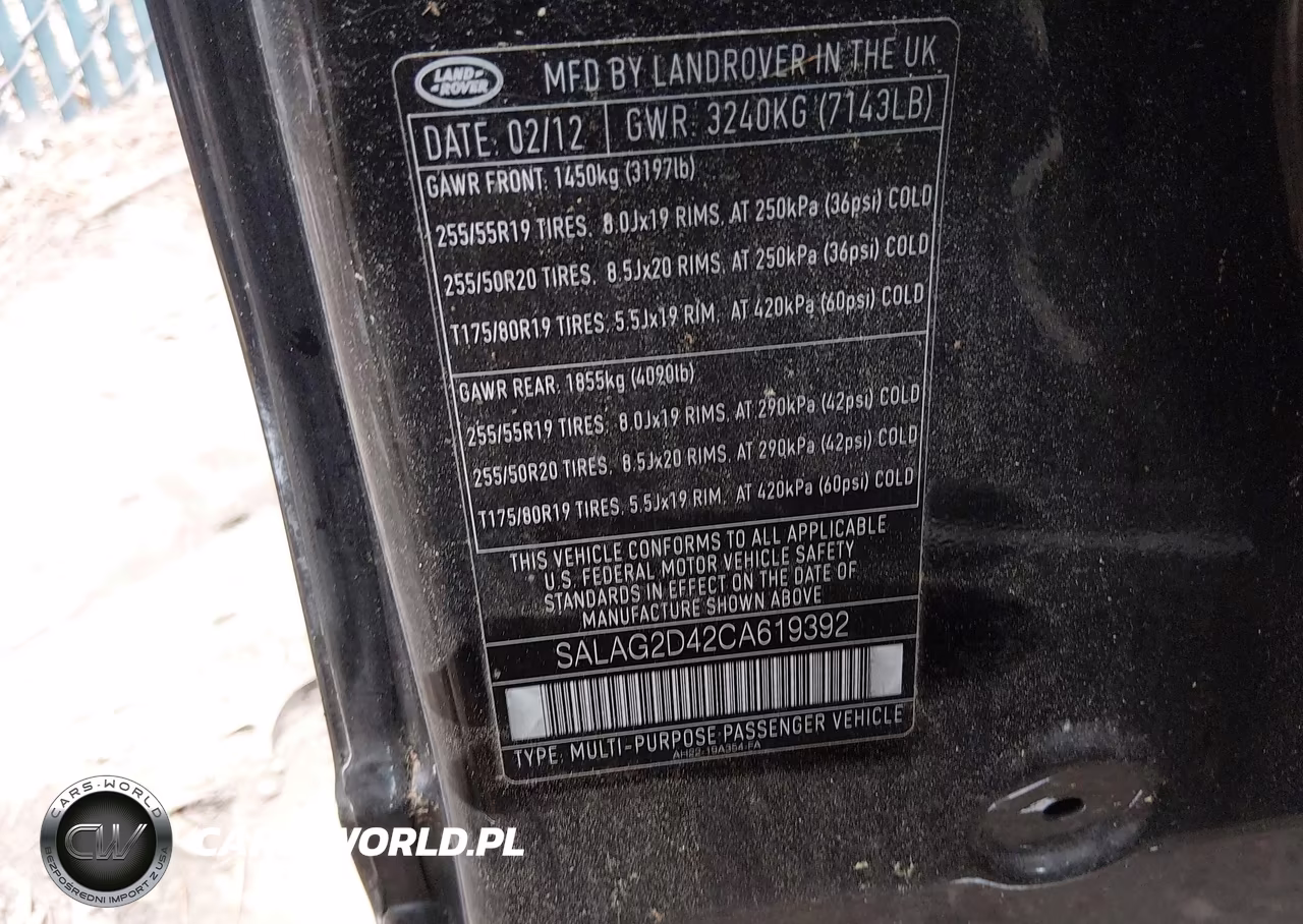 2012 Land Rover Lr4 VIN:SALAG2D42CA619392 - 9