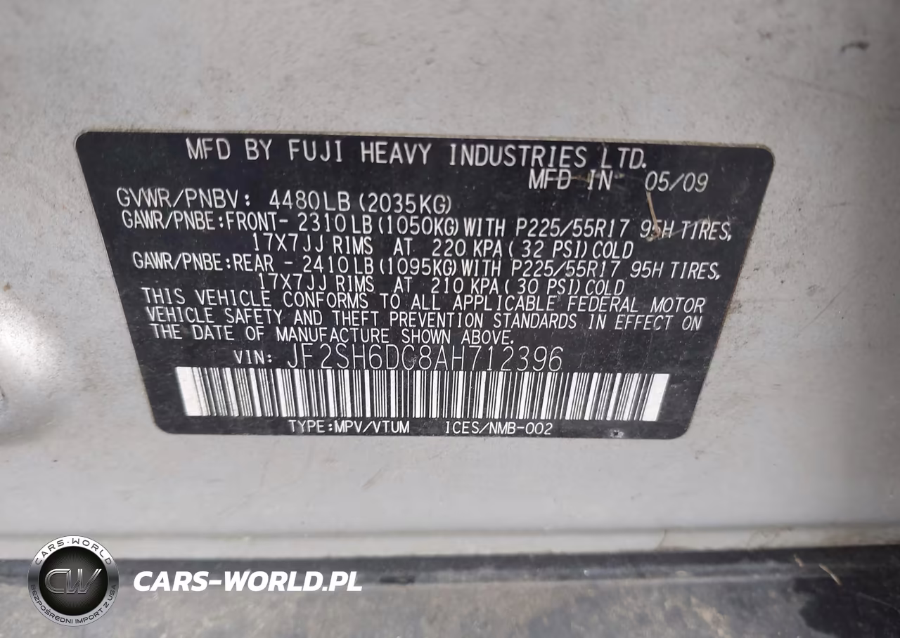 2010 Subaru Forester 2.5X Limited VIN:JF2SH6DC8AH712396 - 9