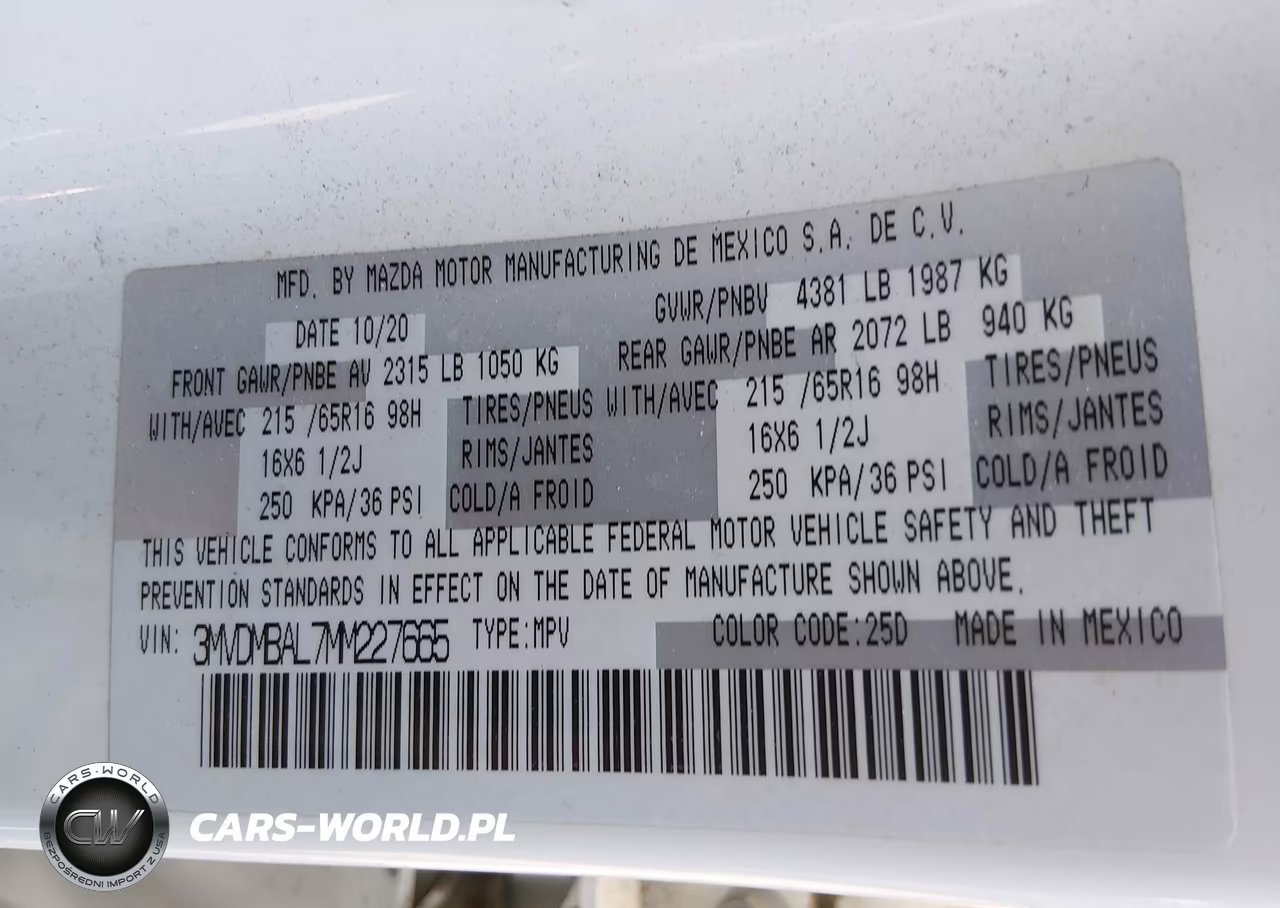 2021 Mazda Cx-30 2.5 S VIN:3MVDMBAL7MM227665 - 9