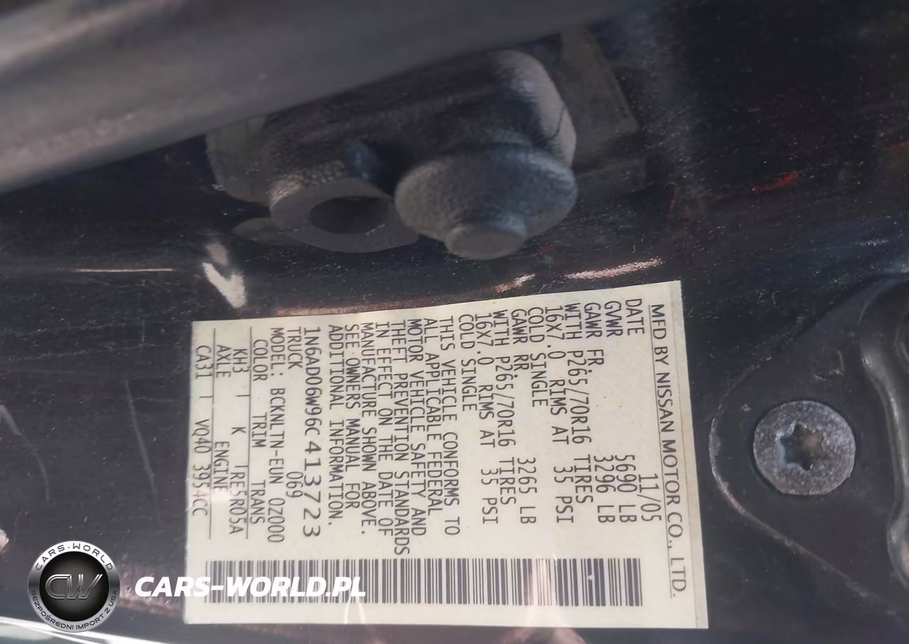 2006 Nissan Frontier Se VIN:1N6AD06W96C413723 - 9